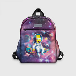 Детский рюкзак Барт Симпсон со скейтбордом в космосе, цвет: 3D-принт