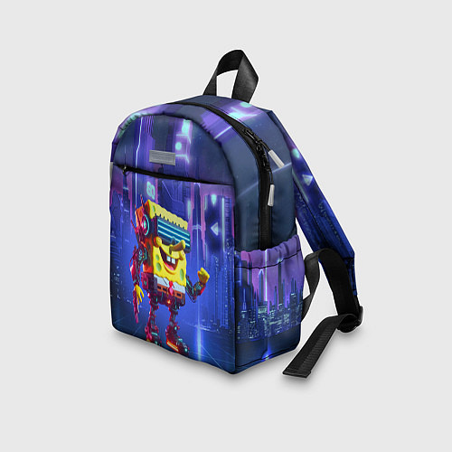 Детский рюкзак Губка Боб - киберпанк - нейросеть / 3D-принт – фото 3