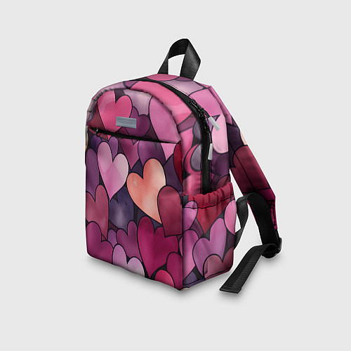 Детский рюкзак Много акварельных сердец / 3D-принт – фото 3