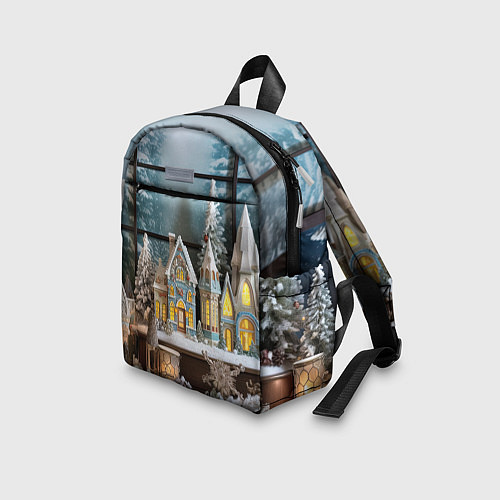Детский рюкзак Снежный день в городе / 3D-принт – фото 3
