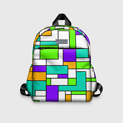 Детский рюкзак Геометрический зелёно-фиолетовый