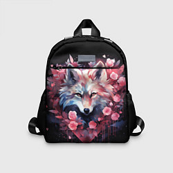 Детский рюкзак Белый романтичный волк, цвет: 3D-принт