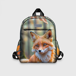 Детский рюкзак Портрет лисы в осеннем лесу, цвет: 3D-принт