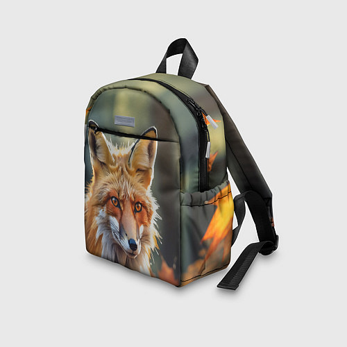 Детский рюкзак Портрет лисы с осенними листьями / 3D-принт – фото 3