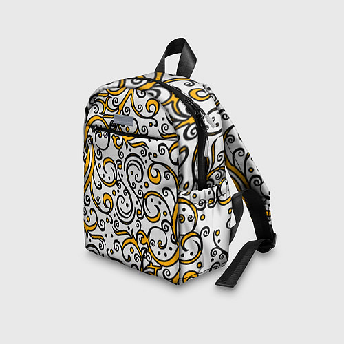Детский рюкзак Жёлтый кружевной узор / 3D-принт – фото 3