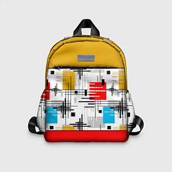 Детский рюкзак Узор красного горчичного цвета, цвет: 3D-принт