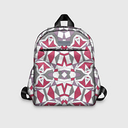 Детский рюкзак Геометрический узор красно серый, цвет: 3D-принт