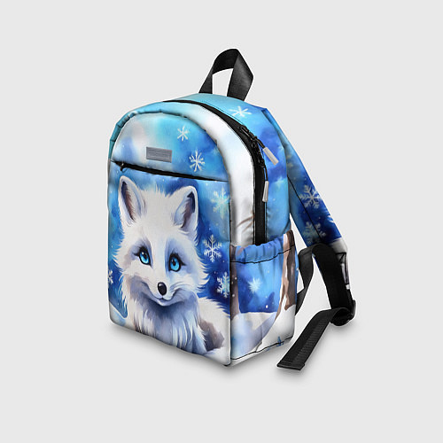 Детский рюкзак Портрет мультяшного песца акварель / 3D-принт – фото 3