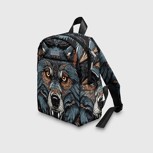 Детский рюкзак Дикий волк с узорами / 3D-принт – фото 3