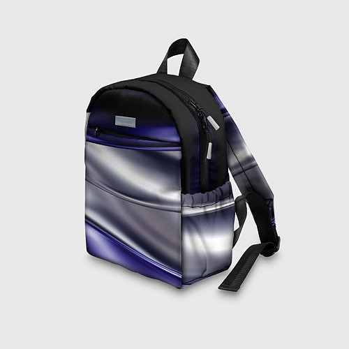 Детский рюкзак Белая абстракция на фиолетовом / 3D-принт – фото 3