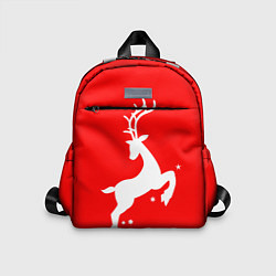 Детский рюкзак Рождественский олень Red and white, цвет: 3D-принт