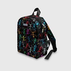 Детский рюкзак Разноцветные танцующие скелетики, цвет: 3D-принт — фото 2