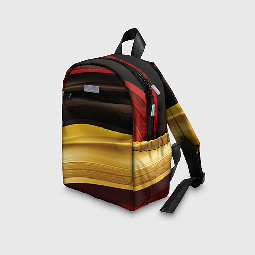 Детский рюкзак Черный красный желтый цвет абстракции / 3D-принт – фото 3
