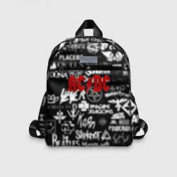 Детский рюкзак AC DC all logo band, цвет: 3D-принт