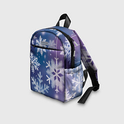 Детский рюкзак Снежинки на фиолетово-синем фоне, цвет: 3D-принт — фото 2