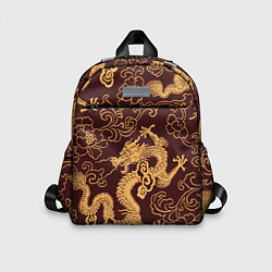 Детский рюкзак Черно-золотая гравюра дракона