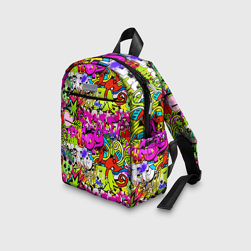 Детский рюкзак Цветное граффити / 3D-принт – фото 3