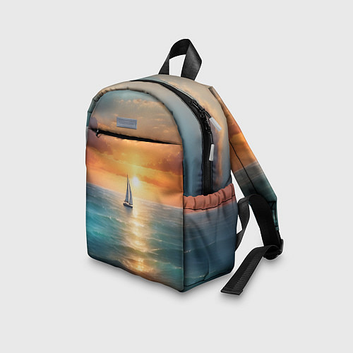 Детский рюкзак Яхта на закате солнца / 3D-принт – фото 3