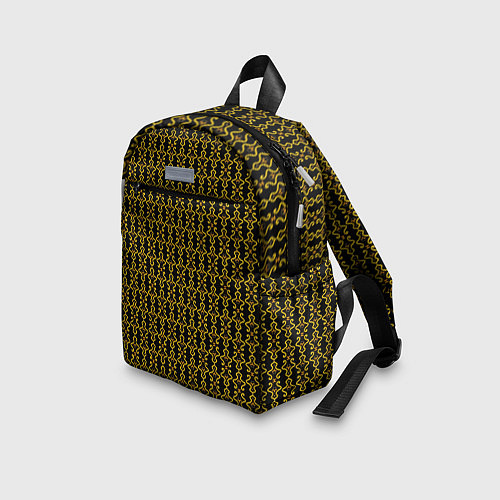 Детский рюкзак Узоры чёрно-золотой паттерн / 3D-принт – фото 3