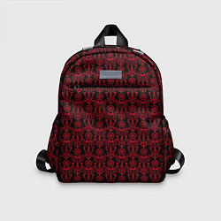 Детский рюкзак Чёрно-красный узоры, цвет: 3D-принт