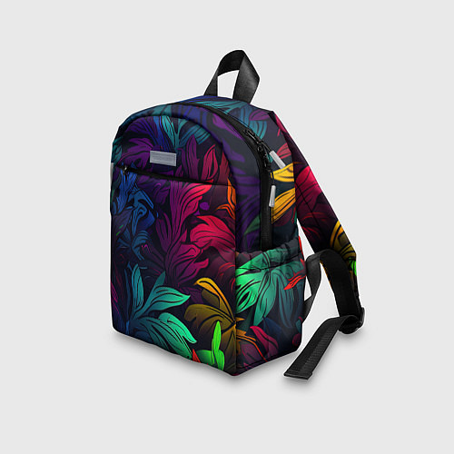Детский рюкзак Яркие абстрактные листья / 3D-принт – фото 3