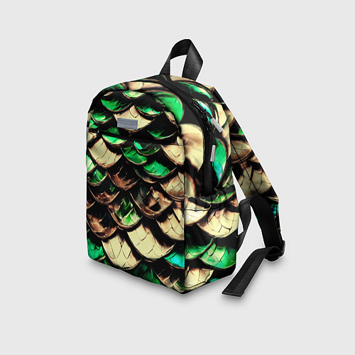 Детский рюкзак Чешуя зеленого дракона / 3D-принт – фото 3