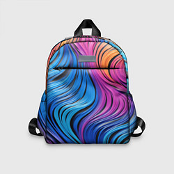 Детский рюкзак Абстрактные неоновые линии, цвет: 3D-принт