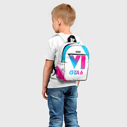 Детский рюкзак GTA 6 neon gradient style, цвет: 3D-принт — фото 2