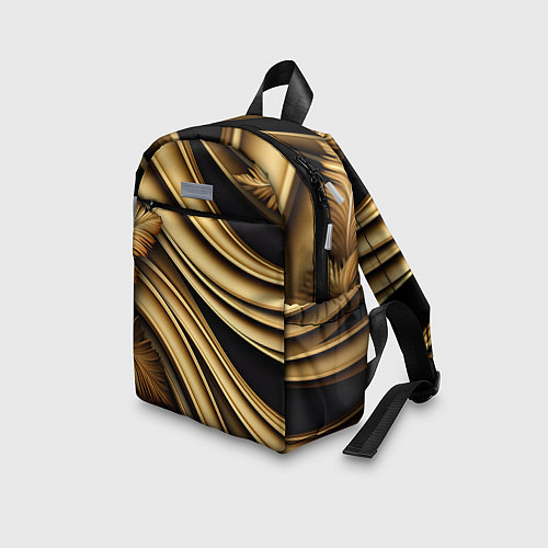 Детский рюкзак Золотая объемная абстракция / 3D-принт – фото 3