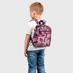 Детский рюкзак Камуфляж гексагон розовый, цвет: 3D-принт — фото 2