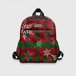 Детский рюкзак Рождественские узоры ёлки и снежинки, цвет: 3D-принт