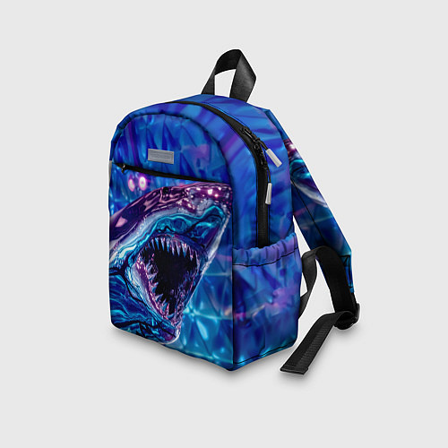 Детский рюкзак Фиолетовая акула / 3D-принт – фото 3