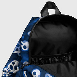 Детский рюкзак Белые черепки и кости на синем, цвет: 3D-принт — фото 2