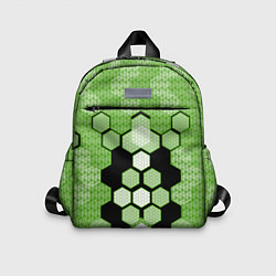 Детский рюкзак Зелёная кибер броня hexagons