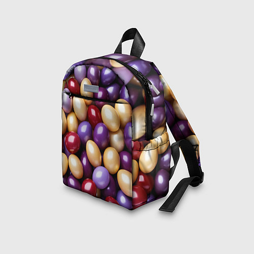 Детский рюкзак Красные и фиолетовые пасхальные яйца / 3D-принт – фото 3