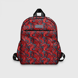 Детский рюкзак Красные драконы паттерн, цвет: 3D-принт