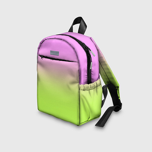 Детский рюкзак Розовый и ярко-зеленый градиент / 3D-принт – фото 3