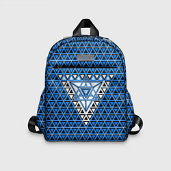 Детский рюкзак Синие и чёрные треугольники, цвет: 3D-принт