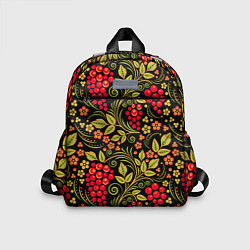 Детский рюкзак Хохломская роспись красные ягоды, цвет: 3D-принт