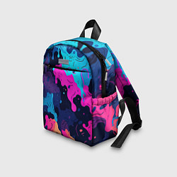 Детский рюкзак Яркие кислотные разноцветные пятна в виде камуфляж, цвет: 3D-принт — фото 2