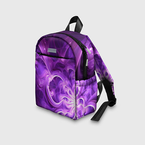 Детский рюкзак Фиолетовая фрактальная абстракция / 3D-принт – фото 3