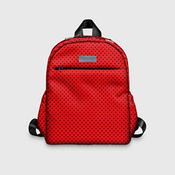 Детский рюкзак Красный в чёрный маленький горошек