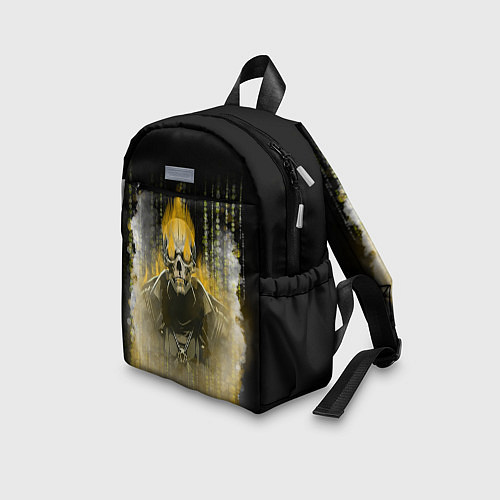 Детский рюкзак Жёлтый скелет в дыму / 3D-принт – фото 3
