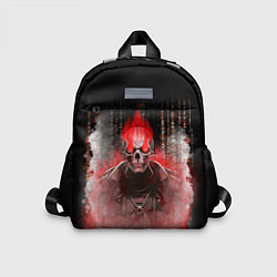 Детский рюкзак Красный скелет в дыму, цвет: 3D-принт
