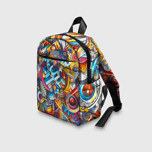 Детский рюкзак Фантазийный паттерн - граффити / 3D-принт – фото 3