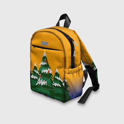 Детский рюкзак Нарядные лесные ёлки / 3D-принт – фото 3