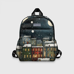 Детский рюкзак Новогодний рисованный город