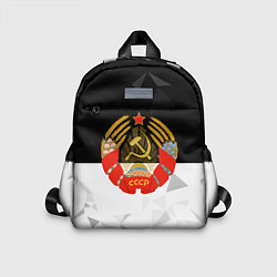 Детский рюкзак СССР черно белая геометрия, цвет: 3D-принт