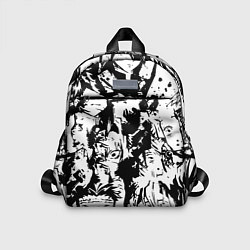Детский рюкзак Истребитель демонов черно белый постер, цвет: 3D-принт