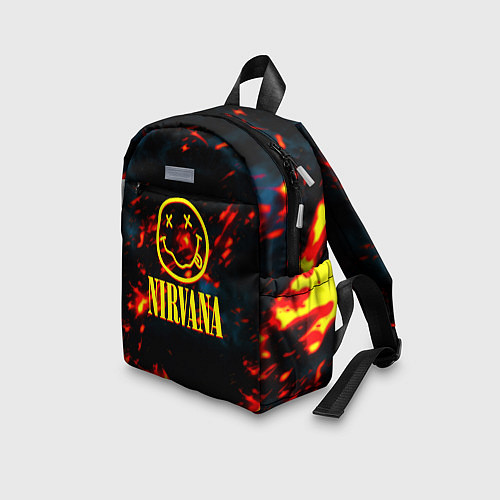 Детский рюкзак Nirvana rock огненное лого лава / 3D-принт – фото 3